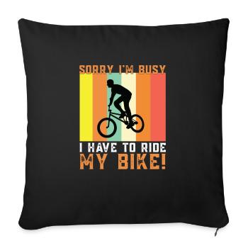 Cycling, cycling, cycling - Sofa pillowcase 17,3'' x 17,3'' (45 x 45 cm) - black - Front