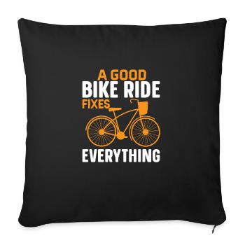 Cycling, cycling, cycling - Sofa pillowcase 17,3'' x 17,3'' (45 x 45 cm) - black - Front