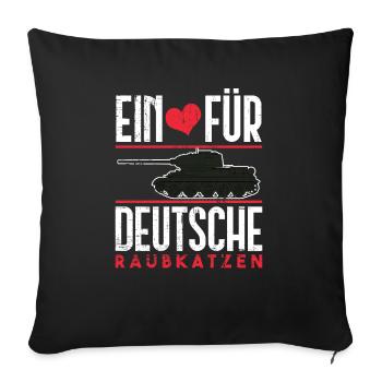 Tank driver predatory cats military tank - Sofakissenbezug 45 x 45 cm - Schwarz - Vorne