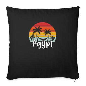 Egypte Rétro Palm Hamac Souvenir Cadeau - Housse de coussin décorative 45 x 45 cm - noir - Devant