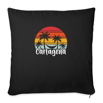 Cartagena Palm Hamac Souvenir Cadeau - Housse de coussin décorative 45 x 45 cm - noir - Devant