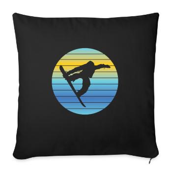 Snowboard Dicton Snowboarder Sports d’hiver - Housse de coussin décorative 45 x 45 cm - noir - Devant