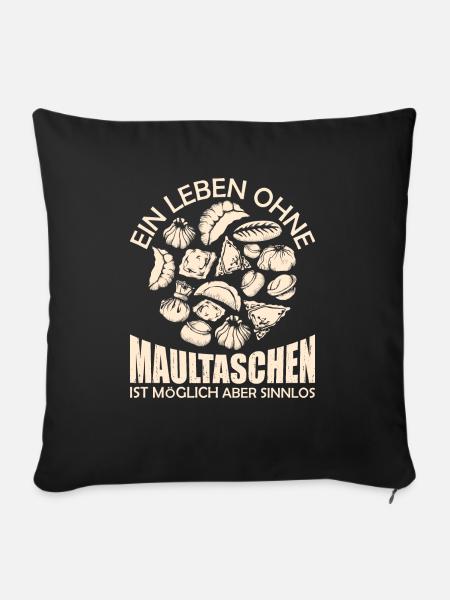 Maultaschen Schwabe - Sofakissenbezug 45 x 45 cm - Schwarz