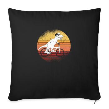 Bicycle T-Rex Lover Bicycle Motocross Dinosaur - Sofa pillowcase 17,3'' x 17,3'' (45 x 45 cm) - black - Front