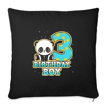 Birthday 3 - Sofa pillowcase 17,3'' x 17,3'' (45 x 45 cm) - black - Front