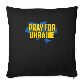 Priez pour l’Ukraine Prière pour la paix pour l’Ukraine - Housse de coussin décorative 45 x 45 cm - noir - Devant
