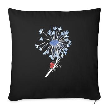 Entomologie I Fleur de pissenlit Ladybeetle I - Housse de coussin décorative 45 x 45 cm - noir - Devant