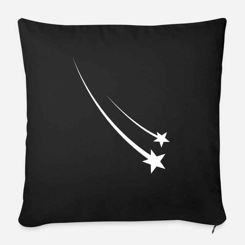 Sternschnuppen Weiss - Sofakissenbezug 45 x 45 cm - Schwarz