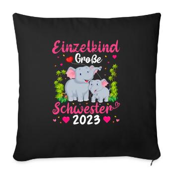 Schwester 2023 - Sofakissenbezug 45 x 45 cm - Schwarz - Vorne
