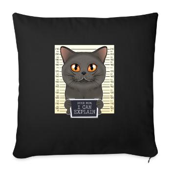 British Shorthair Cat Mom - Chère maman que je peux expliquer - Housse de coussin décorative 45 x 45 cm - noir - Devant