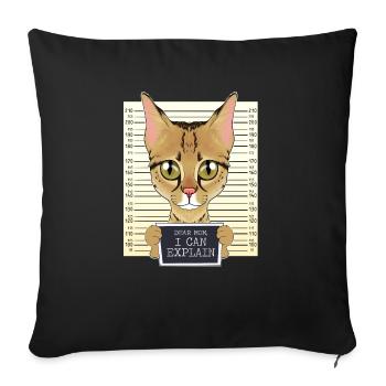Savannah Cat Mom - Chère maman que je peux expliquer - Housse de coussin décorative 45 x 45 cm - noir - Devant