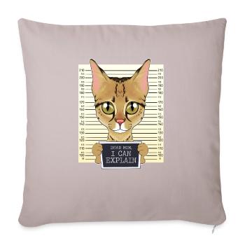 Savannah Cat Mom - Dear Mom I Can Explain - Sofa pillowcase 17,3'' x 17,3'' (45 x 45 cm) - light taupe - Front