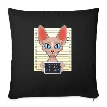 Sphynx Cat Mom - Dear Mom I Can Explain - Sofakissenbezug 45 x 45 cm - Schwarz - Vorne