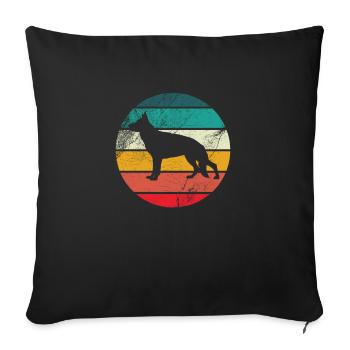 German Shepherd Retro Vintage - Sofa pillowcase 17,3'' x 17,3'' (45 x 45 cm) - black - Front
