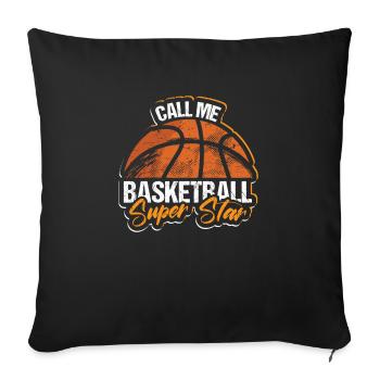 basket-ball basketballer sport équipe de basket-ball - Housse de coussin décorative 45 x 45 cm - noir - Devant