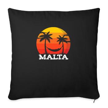 Malte Souvenir d’été Vacances Soleil Cadeau - Housse de coussin décorative 45 x 45 cm - noir - Devant
