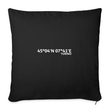 Coordonnées de Turin - Housse de coussin décorative 45 x 45 cm - noir - Devant