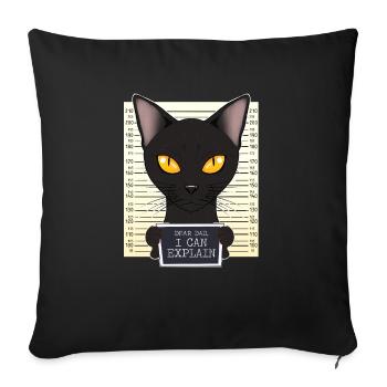 Bombay Cat Papa Je Cher Papa Je Peux Expliquer I Bombay - Housse de coussin décorative 45 x 45 cm - noir - Devant