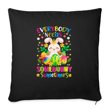 Easter Easter Easter Eggs - Sofa pillowcase 17,3'' x 17,3'' (45 x 45 cm) - black - Front