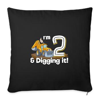 Anniversaire 2 - Housse de coussin décorative 45 x 45 cm - noir - Devant