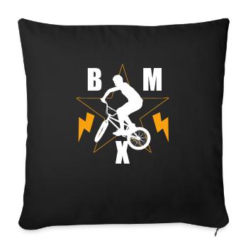 BMX / Bmx Bike / Vélo / Cadeau / Cyclist - Housse de coussin décorative 45 x 45 cm - noir - Devant