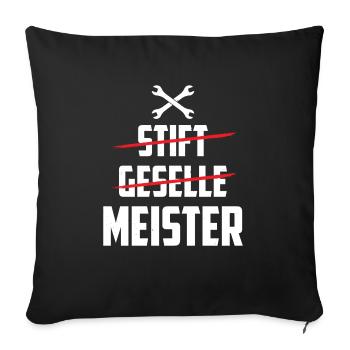 Stift Geselle Meister - Sofakissenbezug 45 x 45 cm - Schwarz - Vorne