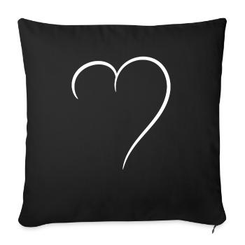 Half Heart White Love - Sofa pillowcase 17,3'' x 17,3'' (45 x 45 cm) - black - Front