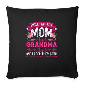 Mom and grandma - Housse de coussin décorative 45 x 45 cm - noir - Devant