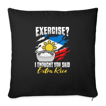 Drapeau philippin Pinoy design pour fier Philippin - Housse de coussin décorative 45 x 45 cm - noir - Devant