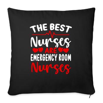 Infirmière de salle d’urgence Meilleure infirmière INFIRMIÈRE ER - Housse de coussin décorative 45 x 45 cm - noir - Devant