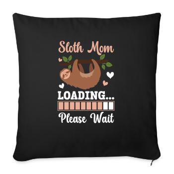 Sloth Mom Loading Arboreal Wildlife Herbivore - Sofa pillowcase 17,3'' x 17,3'' (45 x 45 cm) - black - Front