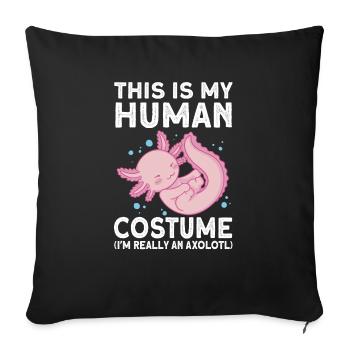 Axolotl - Sofa pillowcase 17,3'' x 17,3'' (45 x 45 cm) - black - Front