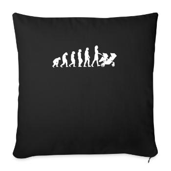 Evolution Mama Mit Zwilling Kinderwagen - Sofakissenbezug 45 x 45 cm - Schwarz - Vorne