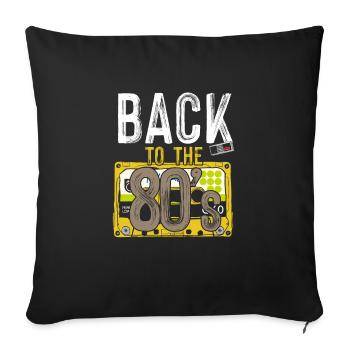 party 80s retro costume Back to the 80's outfit - Sofakissenbezug 45 x 45 cm - Schwarz - Vorne