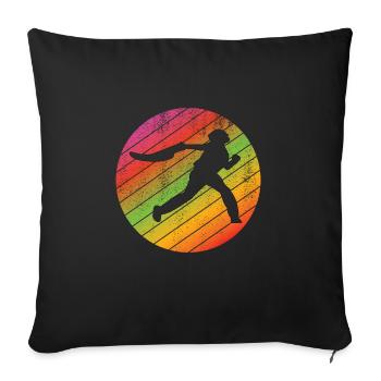 Jai Alai Retro Pelota Jai-Alai Gift - Sofa pillowcase 17,3'' x 17,3'' (45 x 45 cm) - black - Front