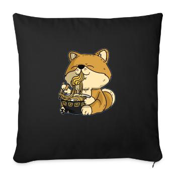 Ramen Dog Asian Japan Dog Shiba inu - Sofa pillowcase 17,3'' x 17,3'' (45 x 45 cm) - black - Front