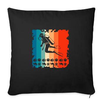 Plongeurs Plongeurs Plongée sous-marine - Housse de coussin décorative 45 x 45 cm - noir - Devant