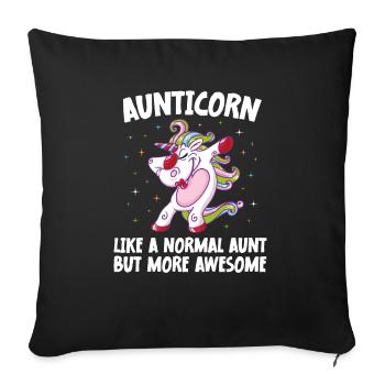 Aunticorn Like A Normal Aunt But More Awesome - Sofa pillowcase 17,3'' x 17,3'' (45 x 45 cm) - black - Front