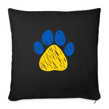 Je suis aux côtés de l’Ukraine PAW - Housse de coussin décorative 45 x 45 cm - noir - Devant