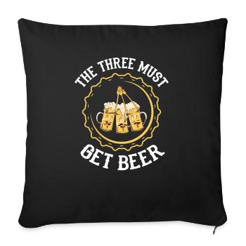 Drei Bier - Sofakissenbezug 45 x 45 cm - Schwarz - Vorne