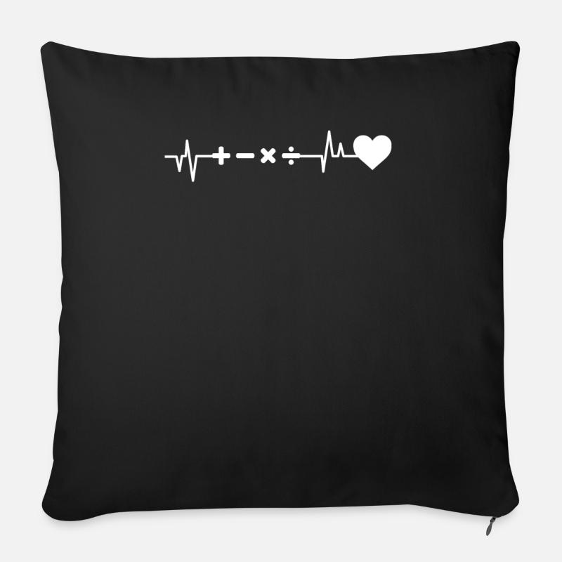 Matematica - Copricuscino per divano, 45 x 45 cm - nero