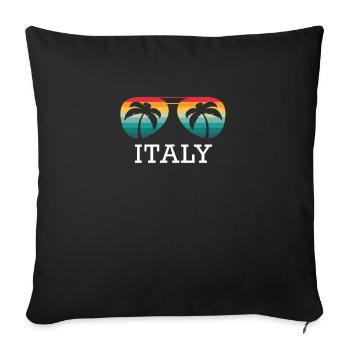 Italy Travel Holiday Travel Summer Sun Souvenir - Sofa pillowcase 17,3'' x 17,3'' (45 x 45 cm) - black - Front