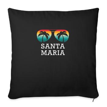 Santa Maria Travel Holiday Summer Sun Souvenir - Sofa pillowcase 17,3'' x 17,3'' (45 x 45 cm) - black - Front