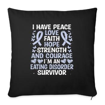 Survivor Love Eating Disorder Awareness - Sofa pillowcase 17,3'' x 17,3'' (45 x 45 cm) - black - Front