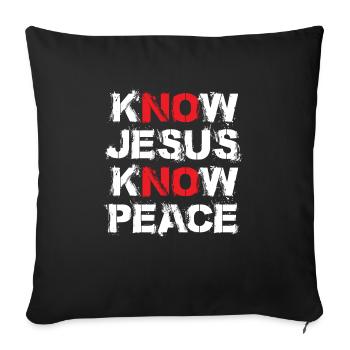 Connaître Jésus Connaître la paix - Housse de coussin décorative 45 x 45 cm - noir - Devant