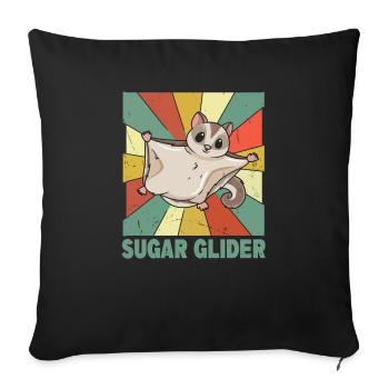 Australisches Sugar Glider Design für einen Sugar - Sofakissenbezug 45 x 45 cm - Schwarz - Vorne