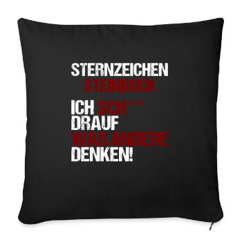 Sternzeichen Steinbock - Sofakissenbezug 45 x 45 cm - Schwarz - Vorne