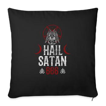 666 Hail Satan - Böse Ziege Baphomet Goth - Sofakissenbezug 45 x 45 cm - Schwarz - Vorne