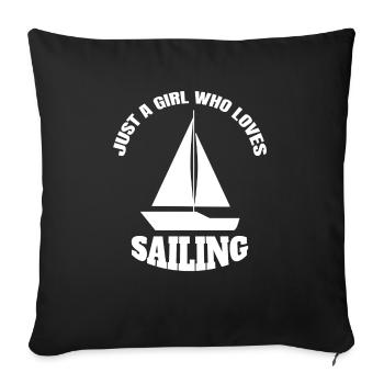 Sailor Girl Ship Sailing Boat Woman - Sofa pillowcase 17,3'' x 17,3'' (45 x 45 cm) - black - Front
