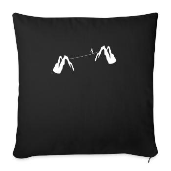 Slackline Gift Mountains - Sofa pillowcase 17,3'' x 17,3'' (45 x 45 cm) - black - Front